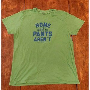 Mens Home Is Where The Pants Aren't Tshirt Funny Relax Graphic Tee  Size Large